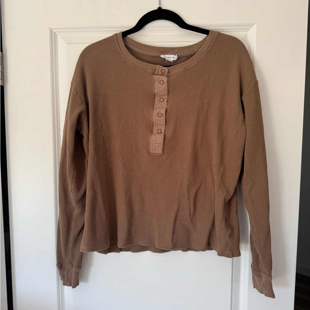 Good American Waffle Knit Henley